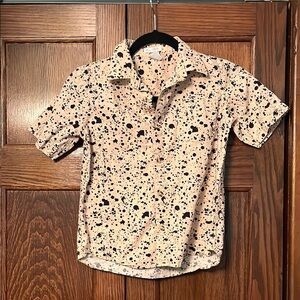 Falls Creek Cream and Black Casual Button Down Shirt